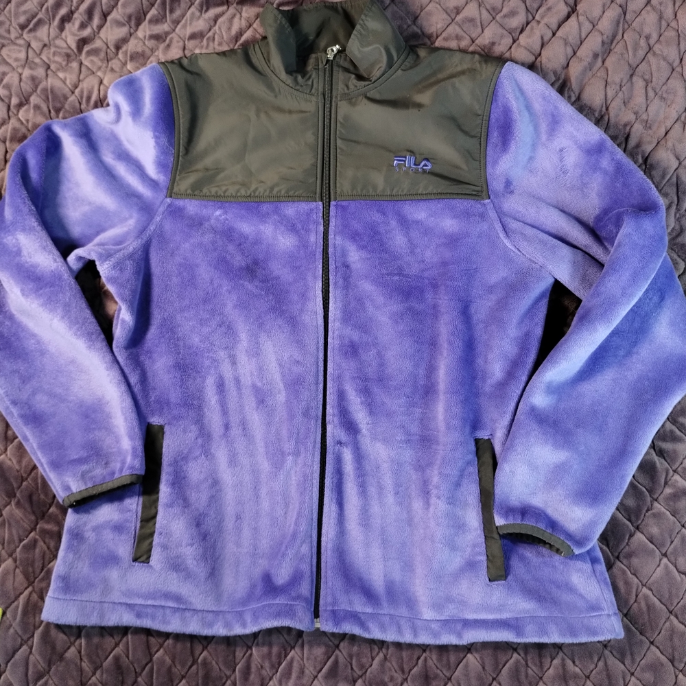 Fila Sport Women's Jacket Sweater in Purple and Black Size L